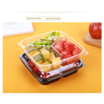 Pet Clear Plastic Compartment Take Away Salad Food Container Tray 9